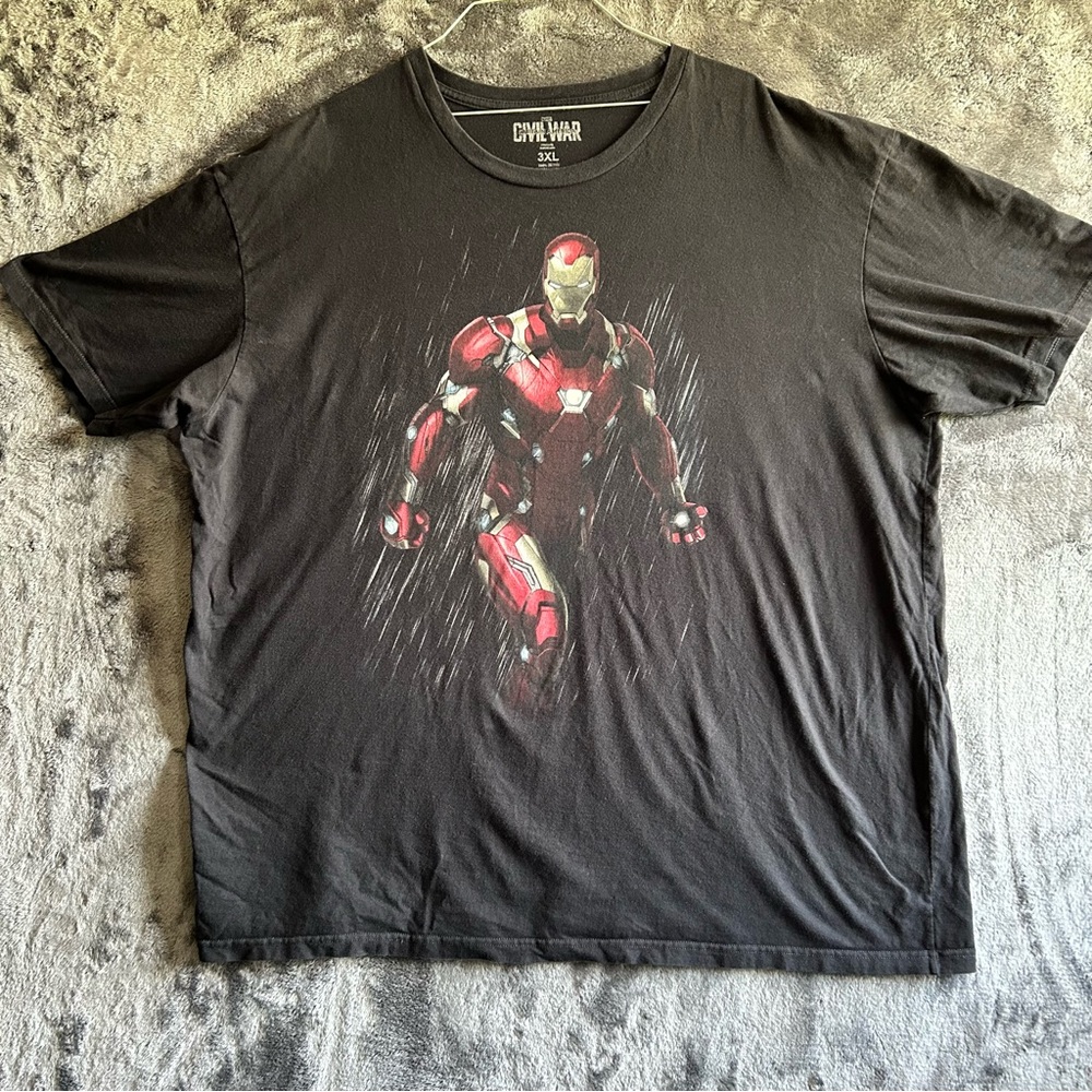 Marvel Avengers Endgame Iron Man Black Short Sleeve Tee Shirt Size 3XL